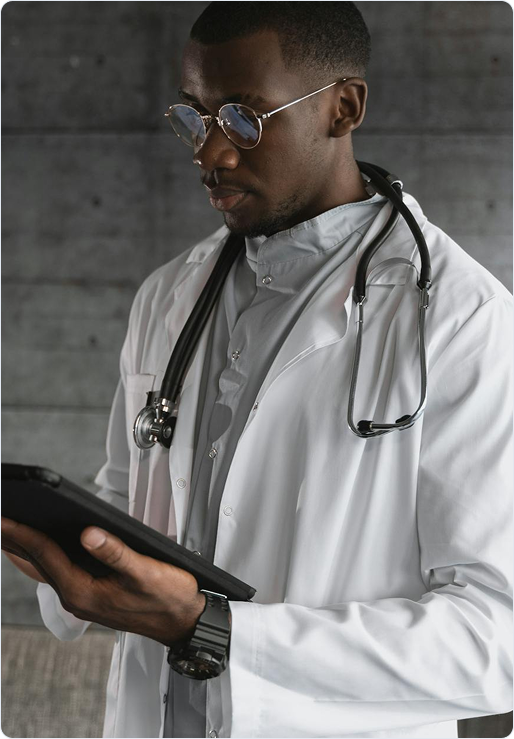 Doctor using a tablet